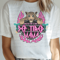 Fueled by Fury and Faith Def Tired Mama Pink Fire and Teal Bows with Leopard