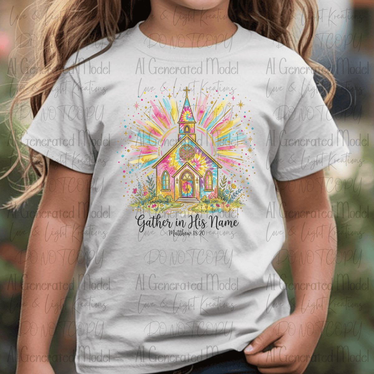 Gather in His Name Tie Dye Church Bright Paint Stroke Sunrise