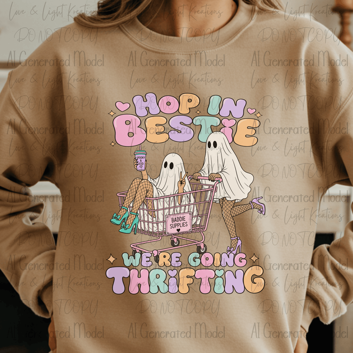 Ghost Hop in Bestie We're Going Thrifting Shopping Cart