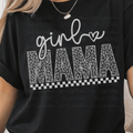 Girl Mama with Leopard Print and Checkered White
