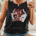Give'Em Hell Edgy Western Eight Ball and Card on Fire