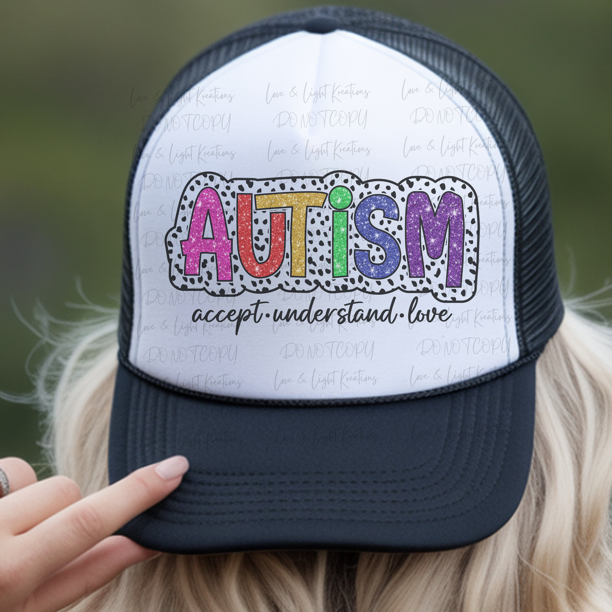 Faux Glitter Autism Awareness
