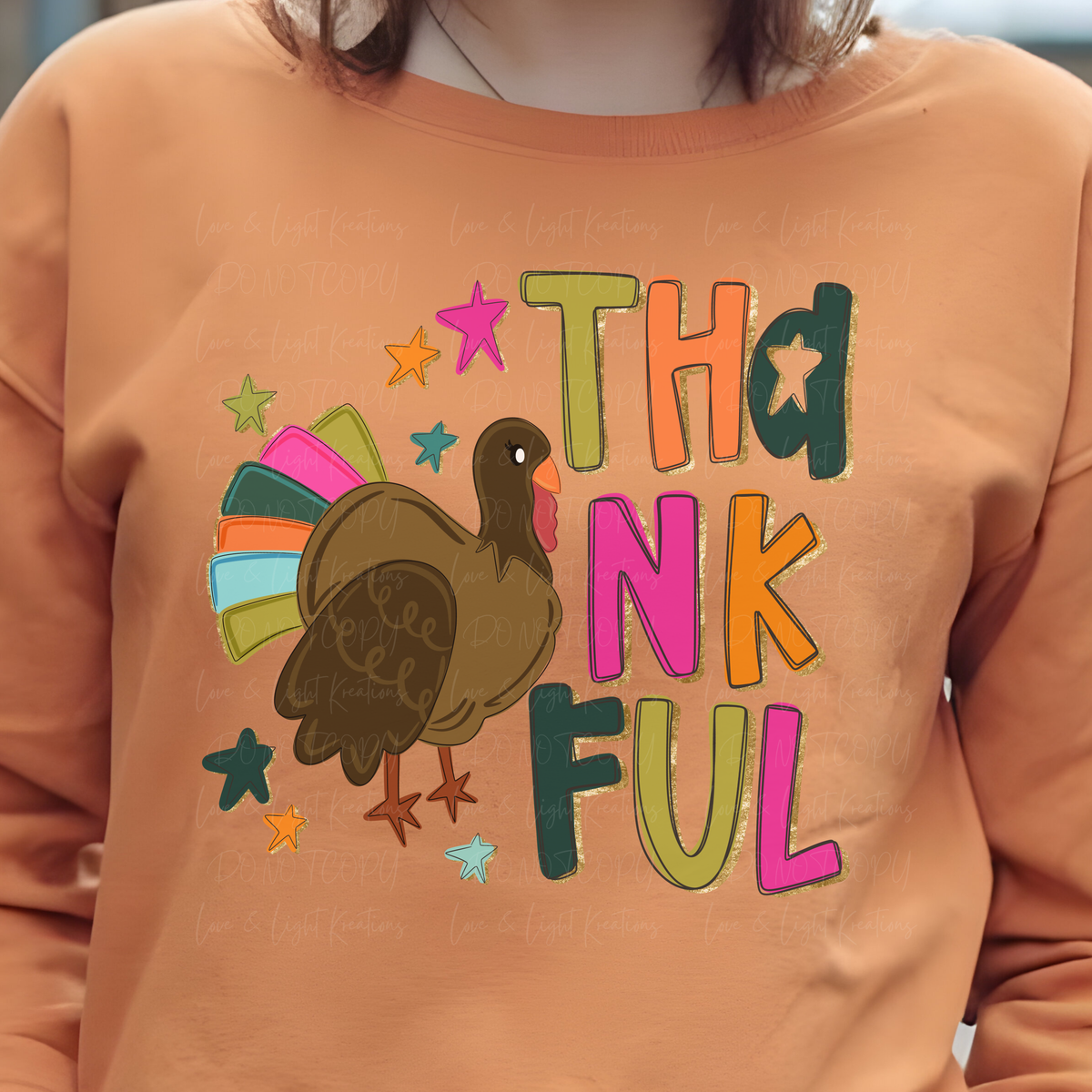 Glitter Color Thankful Turkey