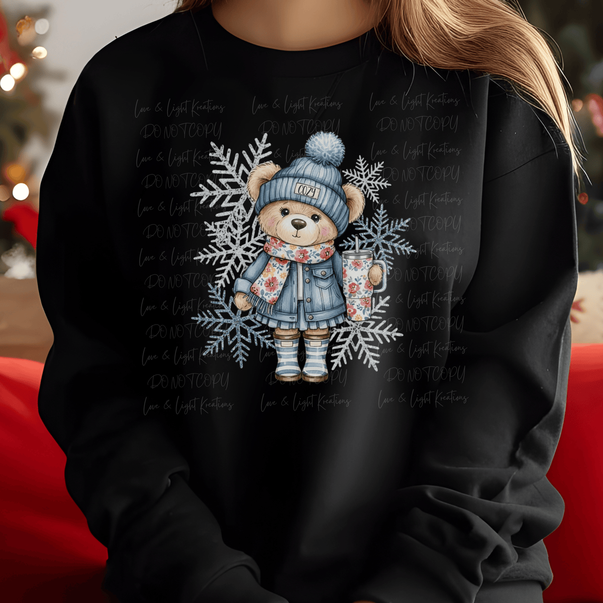 Faux Glitter Winter Bear