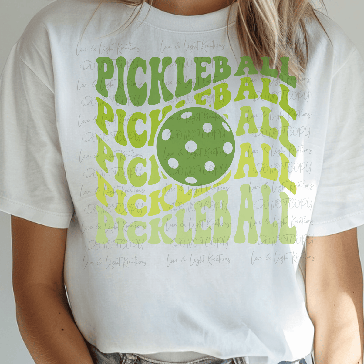 Green Groovy Repeated Pickleball