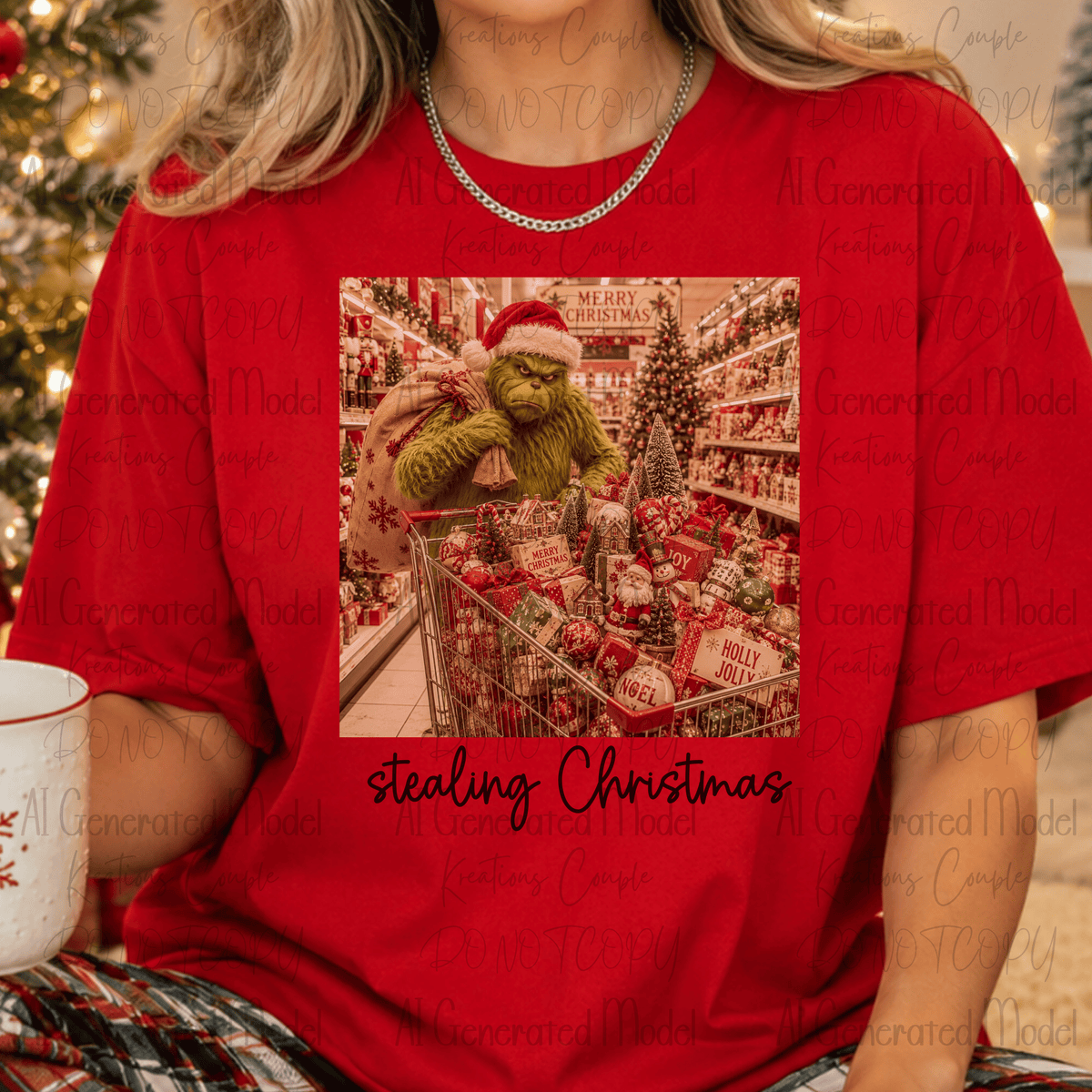 Green Man Stealing Christmas Black