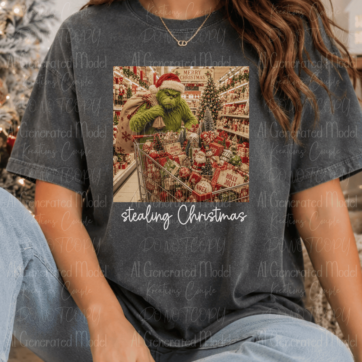 Green Man Stealing Christmas White