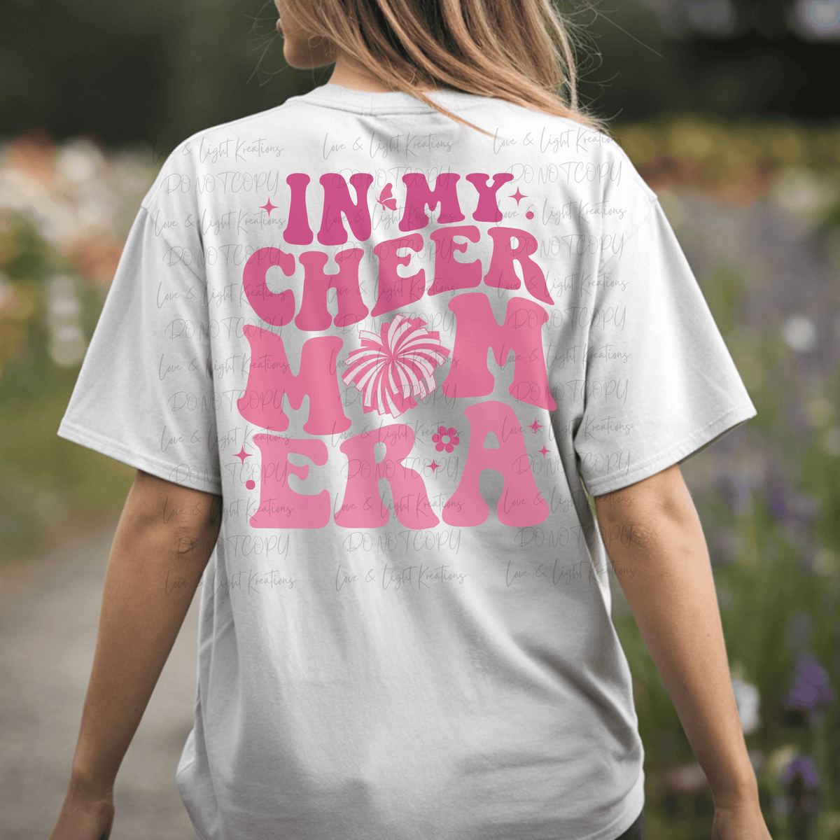 Groovy In My Cheer Mom Era Back Pink