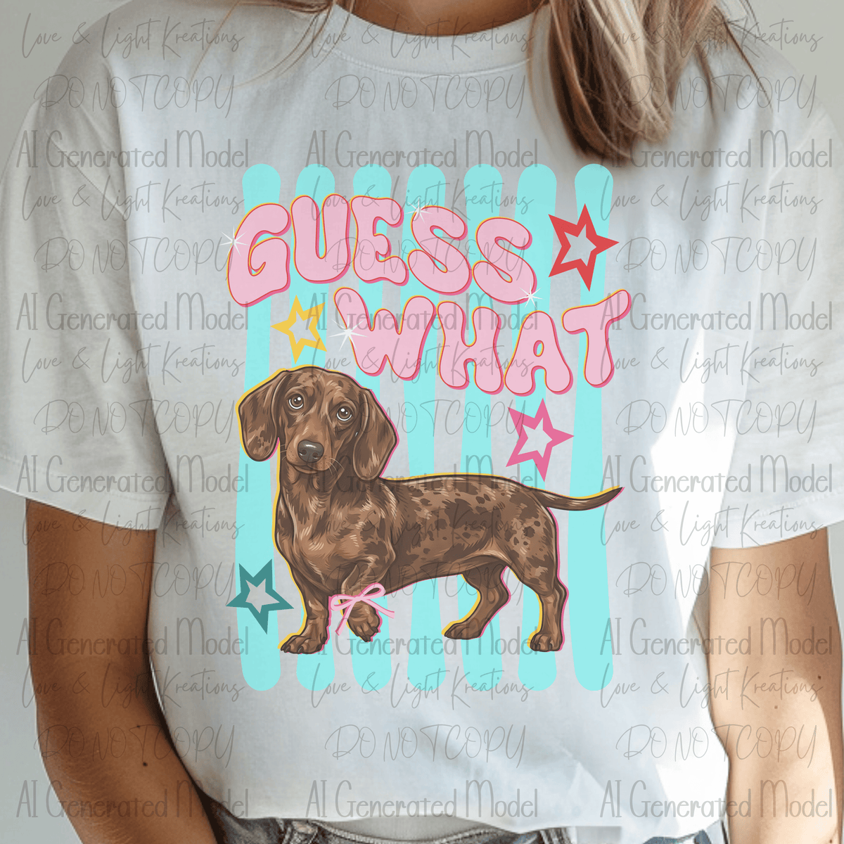 Guess What Dachshund Blue Stripes