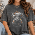 Halftone Christmas Light Highland Cow