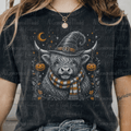 Halftone Halloween Highland Cow