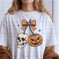 Halloween Cherries Skeleton Head and JackOLantern