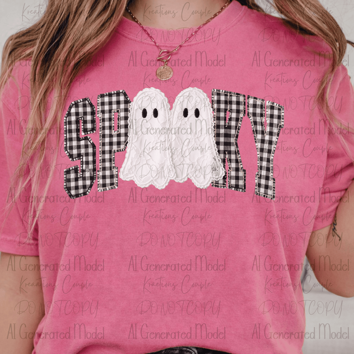 Halloween Gingham Spooky Ghost