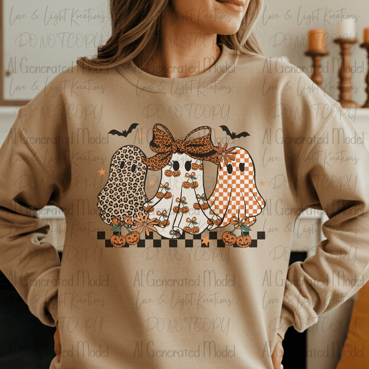 Halloween Girly Ghost Leopard Pumpkin and Checkered