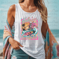 Halloween Surf Club Neon Surfing Skeleton