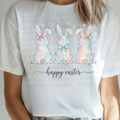 Happy Easter Pastel Paint Stroke Bunnies script Happy Easter