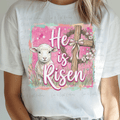 He is Risen with Cross and Lamb with Paint Strokes