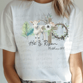 He is Risen with Palm Branch, Lamb, Cross and Crown of Thorns