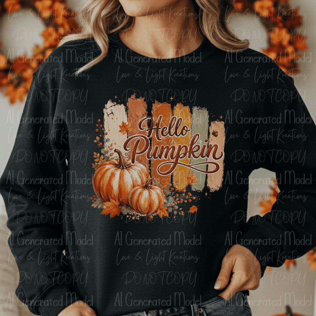 Hello Pumpkin with Pumpkins and Paint Strokes