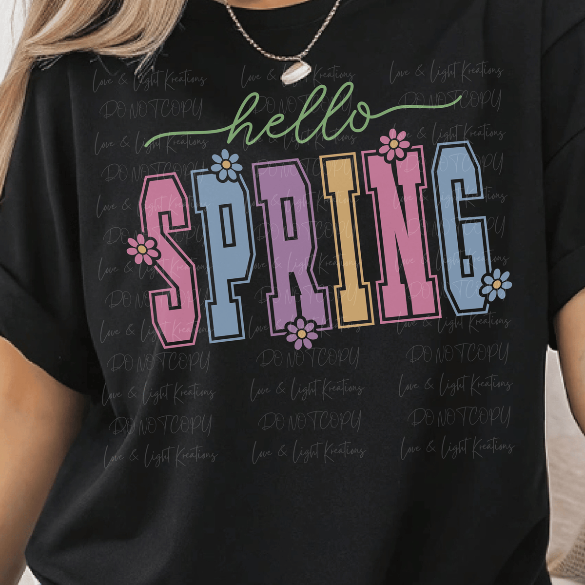 Hello Spring with Bright Colors and Flowers