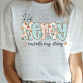 His Mercy Rewrote My Story Preppy Floral, Teal and Pink Print