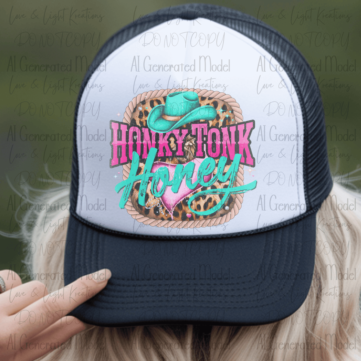 Honky Tonk Honey Western with Leopard Print and Rope