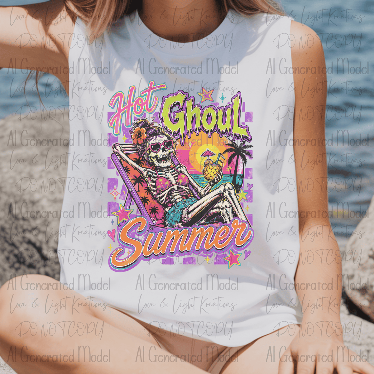 Hot Ghoul Summer Neon Skeleton