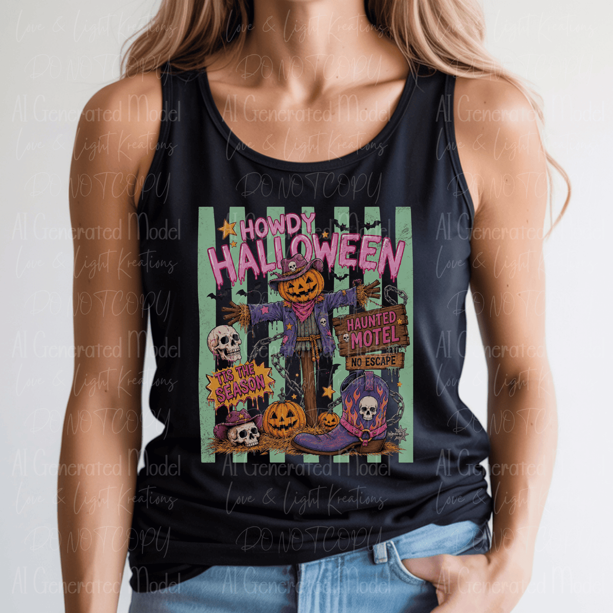 Howdy Halloween Tis the Season Edgy Western and Purple Boot