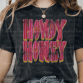 Howdy Honey Pink Stripes with Stars Distressed