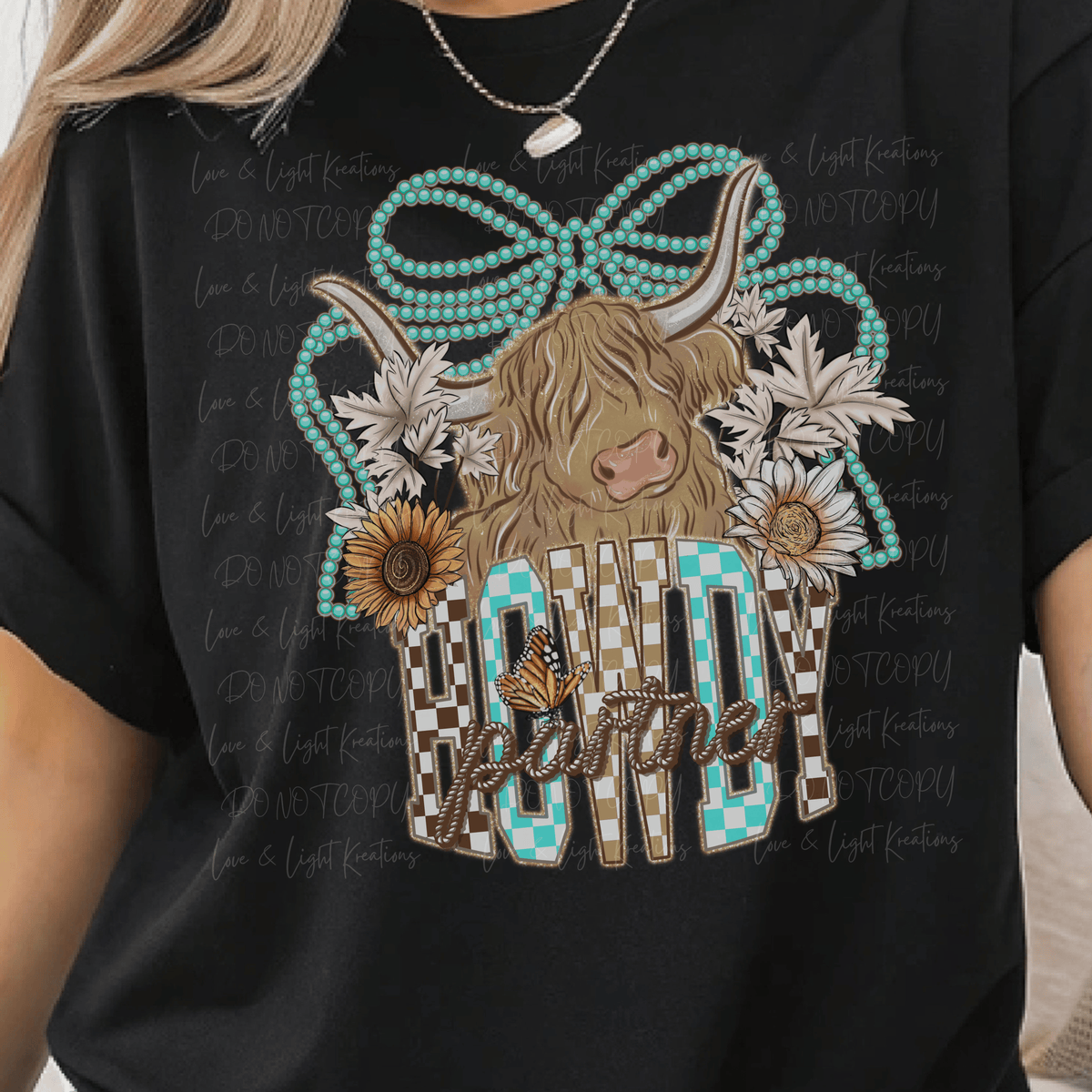 Howdy Partner with Highland Cow and Coquette Bow