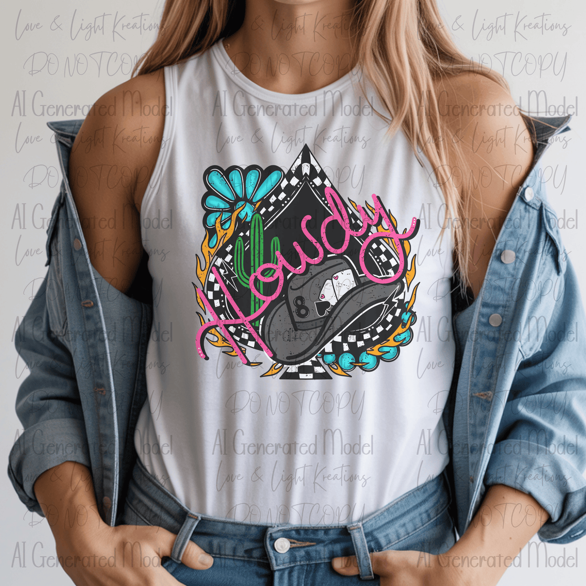 Howdy Spade Black Distressed