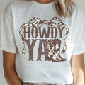 Howdy Y'all with Cow Print Coquette Bow and Boots