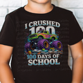 I Crushed 100 Days of School Green Monster Truck