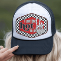 I Put the Hot is Psychotic with Retro Checkered and Skeleton Hand
