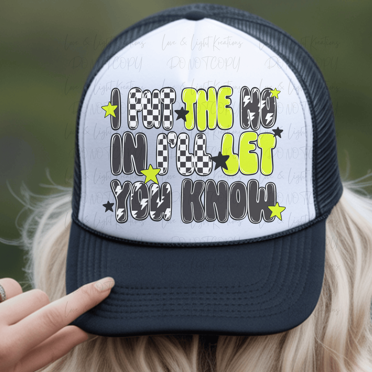 I Put the No in I'll Let You Know in Retro Yellow and Checkered