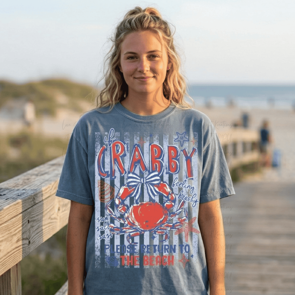 If Crabby Please Return to the Beach Distressed La Dolce Vita