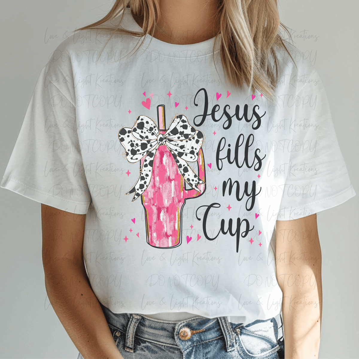 Jesus Fills My Cup with Paint Strokes and Bow