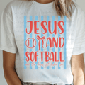 Jesus and Softball Run the Bases Set Before You with Blue Stripes