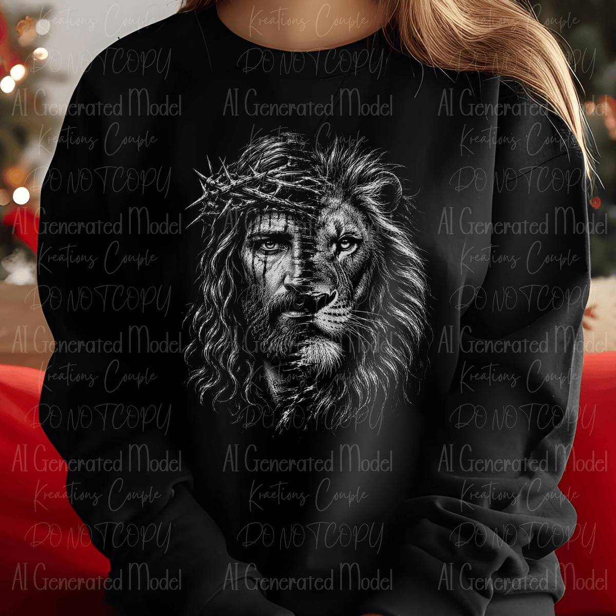 Jesus and a Lion Halftone