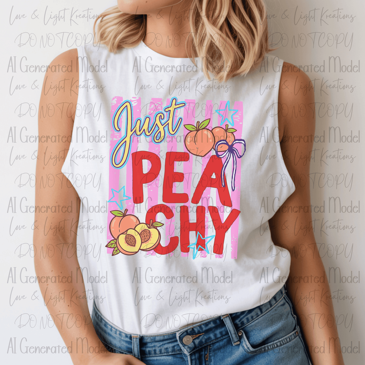 Just Peachy Peaches and Stripes Pink