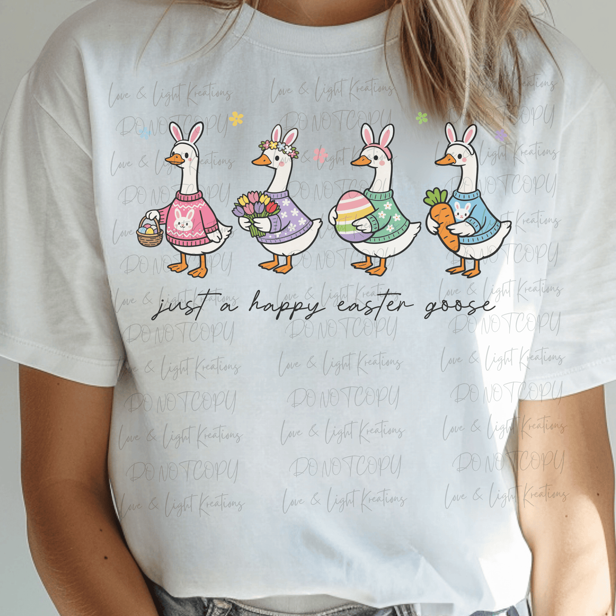 Just a Happy Easter Goose with outfits