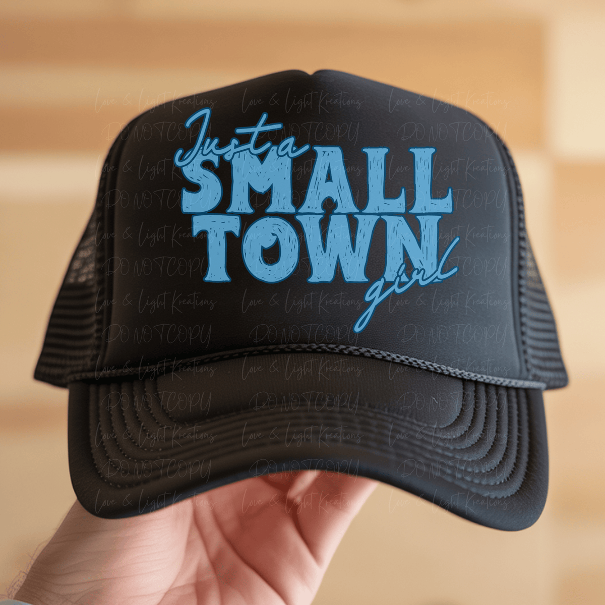 Just a Small Town Girl Blue with Blue Outline