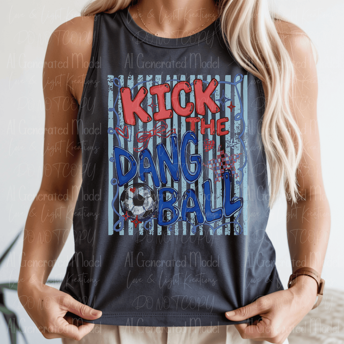 Kick the Dang Ball Soccer Blue Stripes