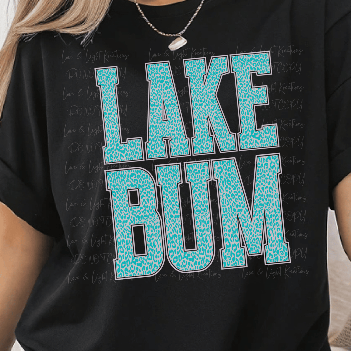 Lake Bum in Bright Blue Leopard Print