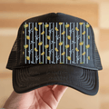 Lemon and Blue Stripes Hat Background