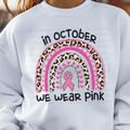 Leopard Boho Breast Cancer Awareness Rainbow