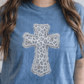 Leopard Faux Pearl Cross