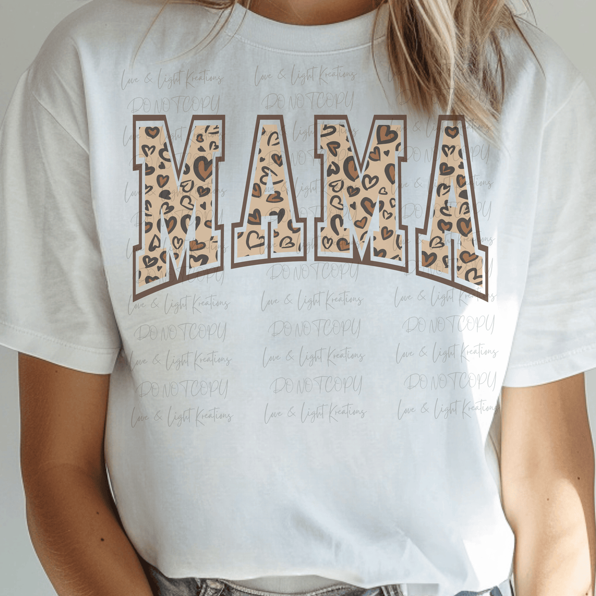 Leopard Heart Print Mama