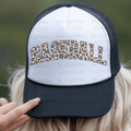 Leopard Print Arched Baseball Varsity Font