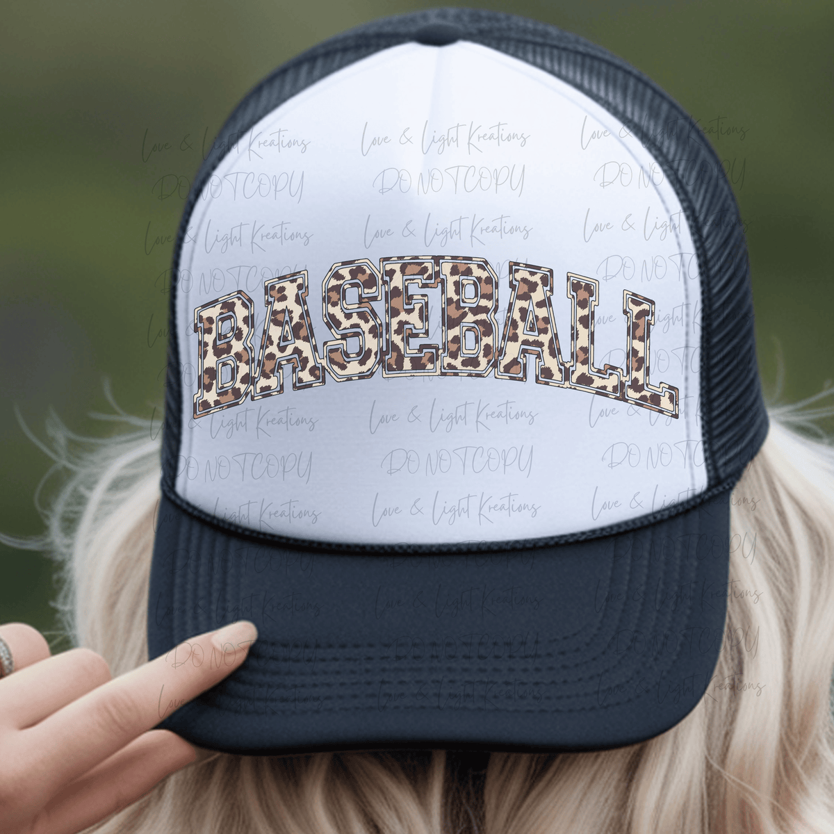Leopard Print Arched Baseball Varsity Font